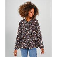 Ditsy Floral Print Blouse with Long Sleeves
