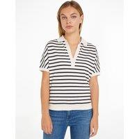 Breton Striped Polo Shirt with Short Sleeves