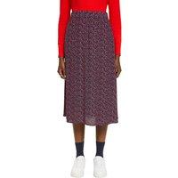Printed Midi Skirt with Gathered Waistband