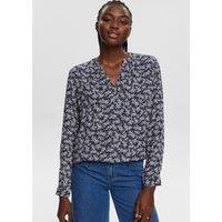 Printed V-Neck Blouse with Long Sleeves