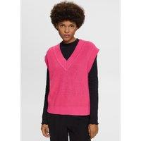 Cotton Knitted Tank Top with Cutout Back and V-Neck