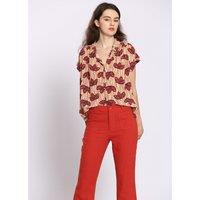 Printed Short Sleeve Blouse
