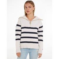 Striped Half Zip Jumper in Organic Cotton