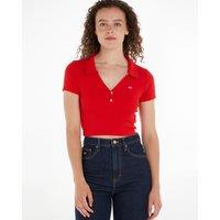 Cotton Logo Print T-Shirt with Collared V-Neck