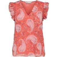 Paisley Print Sleeveless Blouse with V-Neck