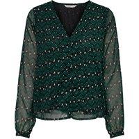 Printed V-Neck Blouse