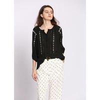 Crew Neck Blouse with 3/4 Length Sleeves