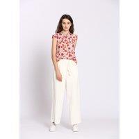 Fruit Print Blouse with Short Sleeves