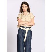Striped Short Sleeve Blouse