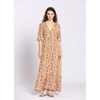 Printed Maxi Dress with Short Sleeves