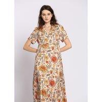 Printed Midi Dress with Short Sleeves