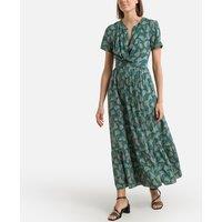 Printed Maxi Dress with Short Sleeves