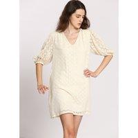 Lace Mini Dress with V-Neck