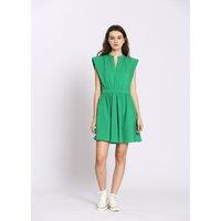 Full Mini Dress in Cotton Mix with Short Sleeves