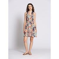 Printed Sleeveless Mini Dress with V-Neck