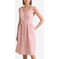 Full Buttoned Strappy Dress in Cotton Mix