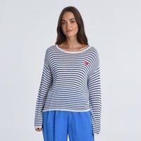 Breton Striped Jumper with Heart Embroidery on the Chest