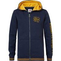 Logo Print Zipped Hoodie in Cotton Mix