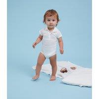 Cotton Polo Bodysuit with Short Sleeves