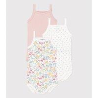 Pack of 3 Sleeveless Bodysuits in Organic Cotton
