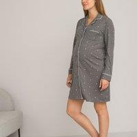 Cotton Jersey Maternity Nightshirt with Long Sleeves