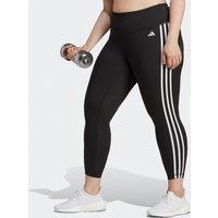 Essentials Cropped Leggings with 3-Stripes Print and High Waist