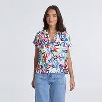 Floral Print Blouse with Short Sleeves