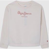 Logo Print Cotton Sweatshirt with Crew Neck