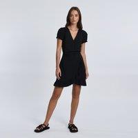 Wrapover Mini Dress with V-Neck