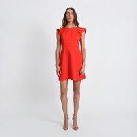 Short Sleeve Mini Dress with Ruffled Back