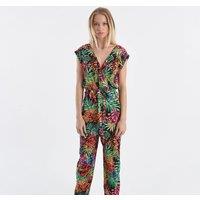 Floral/Leaf Print Jumpsuit