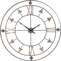 120cm Antique Grey and Gold Metal Round Wall Clock