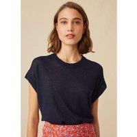 Linen Crew Neck Jumper with Short Sleeves