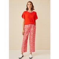 Linen Wide Leg Trousers in Floral Print