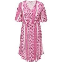 Printed Mini Dress with V-Neck