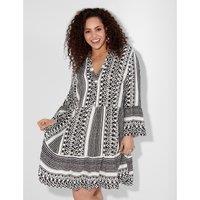 Printed V-Neck Dress