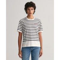 Breton Striped Cotton T-Shirt with Crew Neck and Short Sleeves