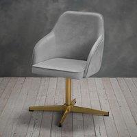 Velvet Office Chair with Gold Base