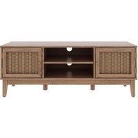 Boho Oak Rattan TV Unit