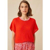 Cropped Alpaca Mix Jumper with Crew Neck and Short Sleeves