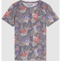 Floral Cotton Mix T-Shirt with Short Sleeves