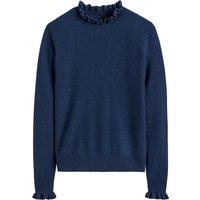 Cashmere/Wool Jumper with High Ruffled Neck