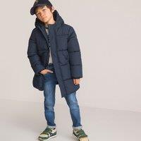 Long Warm Padded Jacket with Hood