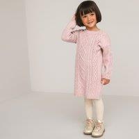 Cable Knit Jumper Dress with Long Sleeves