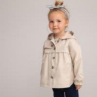 Mid-Season Hooded Trench Coat in Cotton Mix