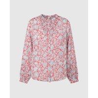 Printed Mandarin Collar Blouse