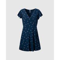 Printed V-Neck Mini Dress