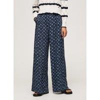 Graphic Print Trousers with High Waist and Wide Leg