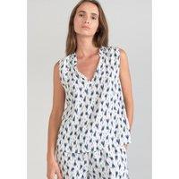 Printed Sleeveless V-Neck Blouse