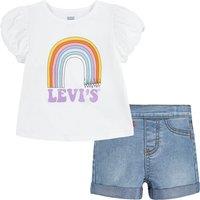 Puff Sleeve T-Shirt/Shorts Outfit in Cotton Mix